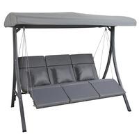 3 Seater Lounger Swing Chair for Garden or Patio - Grey