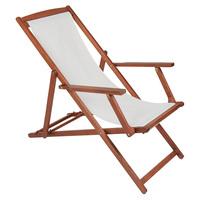 Folding Eucalyptus Wooden Deck Chair Beach Sun Lounger