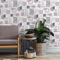 Amazonia Nordic Geo Pink Wallpaper Holden 91332