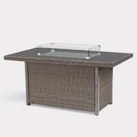 Kettler Palma Rattan Fire Pit Table With Aluminium Slat Top