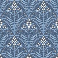 Elegance Bellflower Wallpaper Navy Blue Muriva M66101