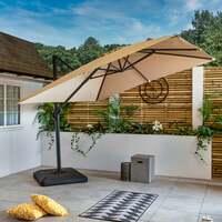 Bracken Outdoors Milan Sand 3m x 3m Square Cantilever Parasol