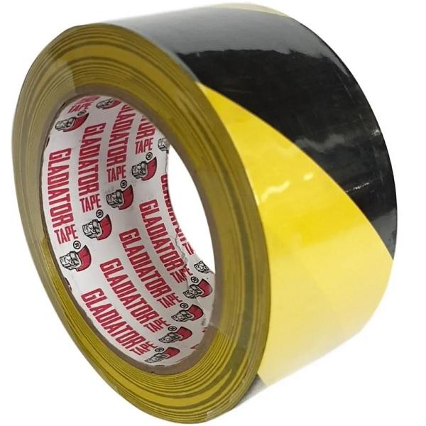 Gladiator Self Adhesive Black/ Yellow Hazard Tape - 50mm x 33M