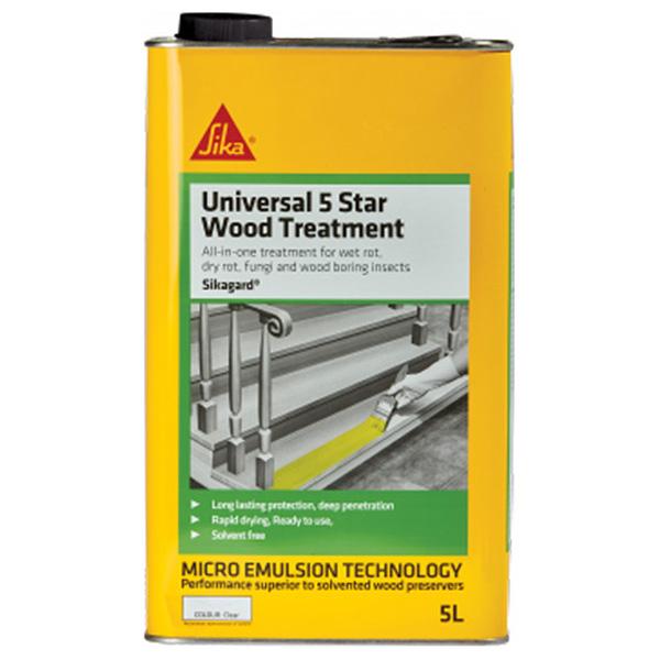 Everbuild SikaGard Universal 5 Star Wood Treatment 5 Litre - Limited stocks, use by date expired but perfectly usable