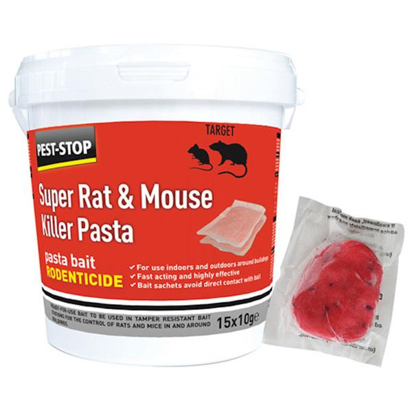 Pest-Stop Super Rat & Mouse Killer Pasta 15 x 10g Sachets - Limited stocks, use by date expired but perfectly usable