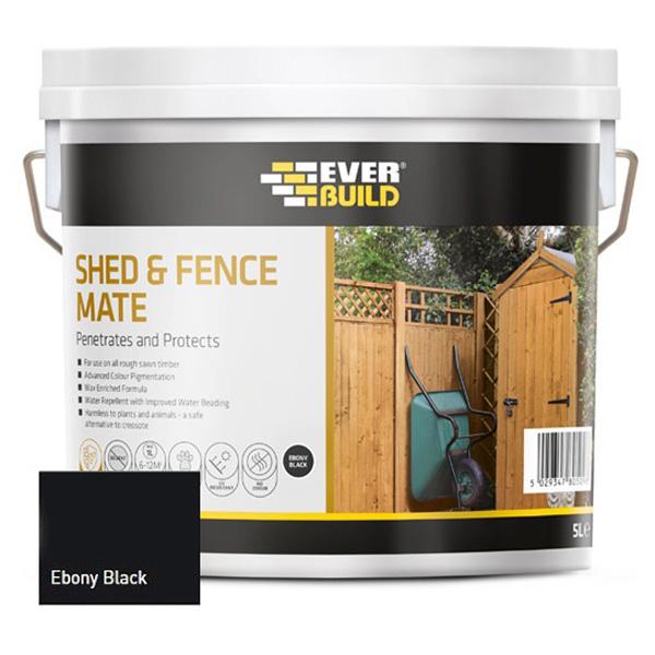 Everbuild Shed & Fence Mate, Ebony Black 5 Litre Plastic Bucket