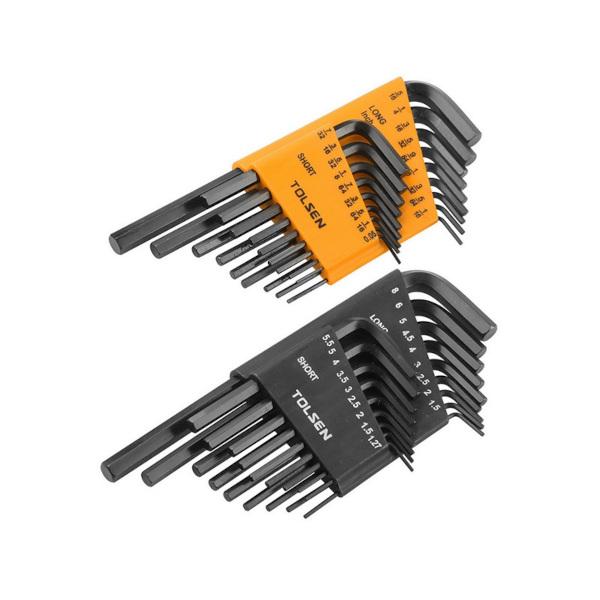 Tolsen Allen Key Set Long Black Metric/Imperial 36-Piece