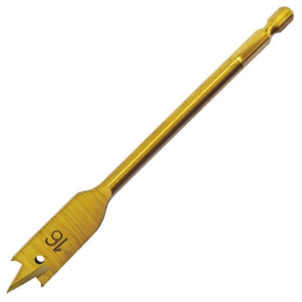 Toolpak 16mm x 152mm TiN (Titanium Nitride) Coated Flat Wood Bit