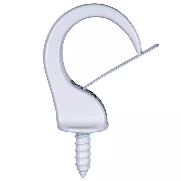 Safety Cup Hooks, White Metal 32mm - (Pack of 3)