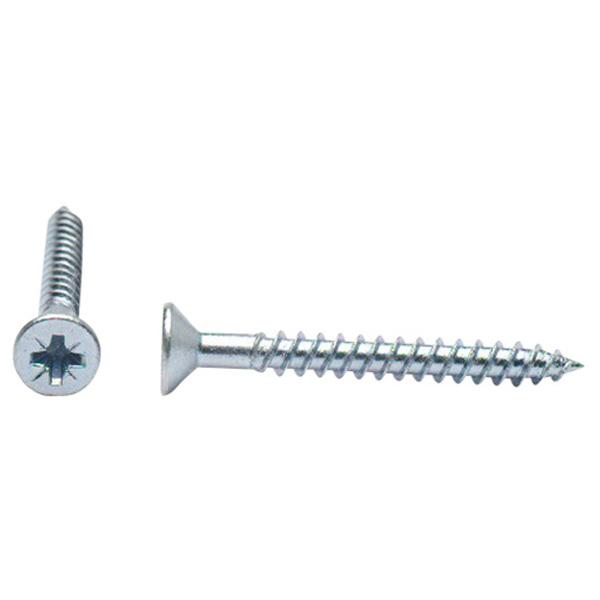 Twin Threaded Pozi CSK Woodscrews, BZP Hardened Steel 4.0 x 40mm (20 Pack)