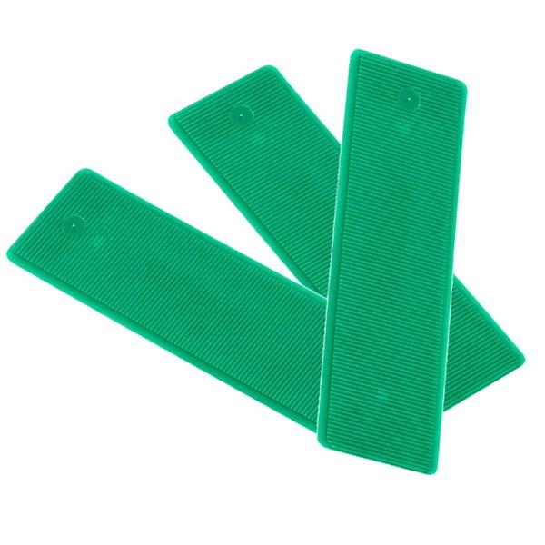 Flat Shims for Spacing, Packing and Levelling, 100 pieces, Green 32 x 100 x 1mm Thick