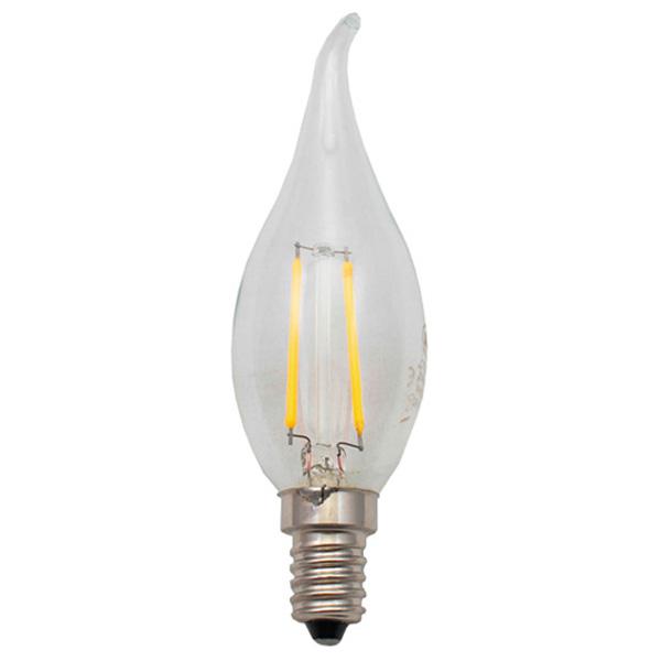 C35T LED 4-Filament Candle Bulb with Bent Tip, 4W SES/E14, Clear Warm White, Blister Packed