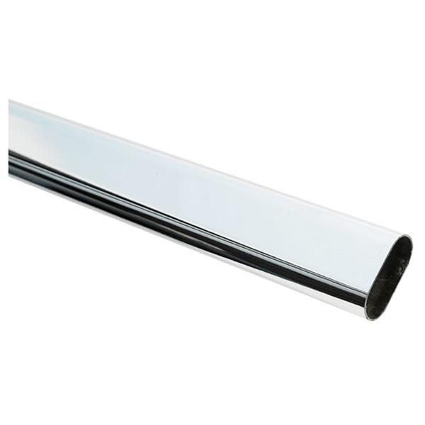 Oval Wardrobe Rails, Chromed 15mm x 30mm x 1220mm (4 foot)