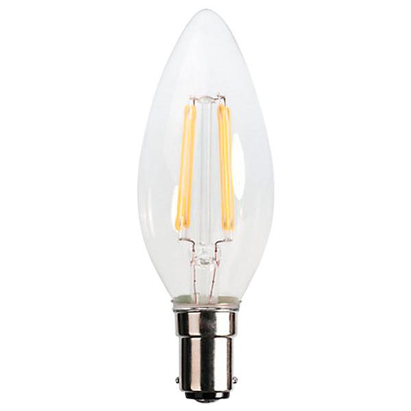 C35 LED 4-Filament Candle Bulb, 2W SBC/B15/B15d/Ba15d, Clear Warm White