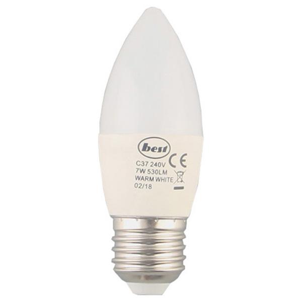 C37 LED Candle Bulbs, 7W ES/E27, Frosted Warm White (5 Pack)