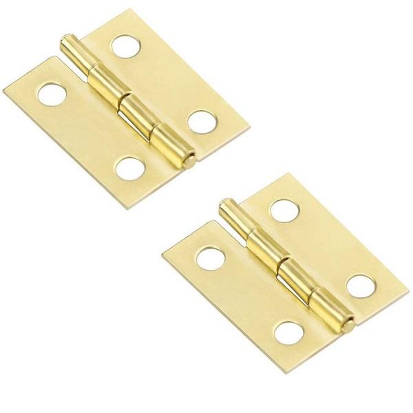 Butt Hinges, Brassed Steel, 25 x 25mm (2 Pack)