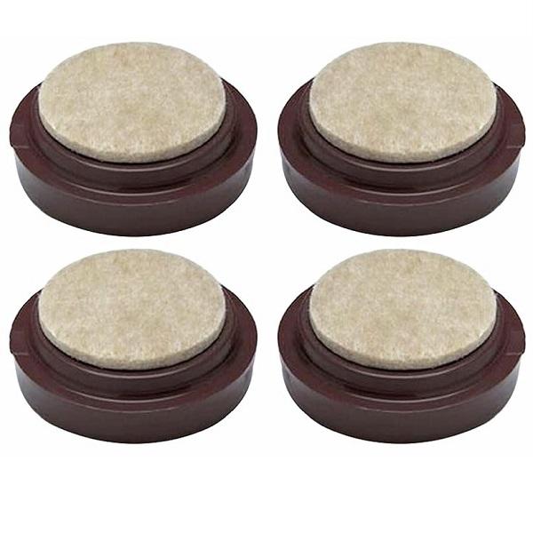 Castor Cups Large Brown 65mm (2.5/8") With Felt Pads (4 Pack)