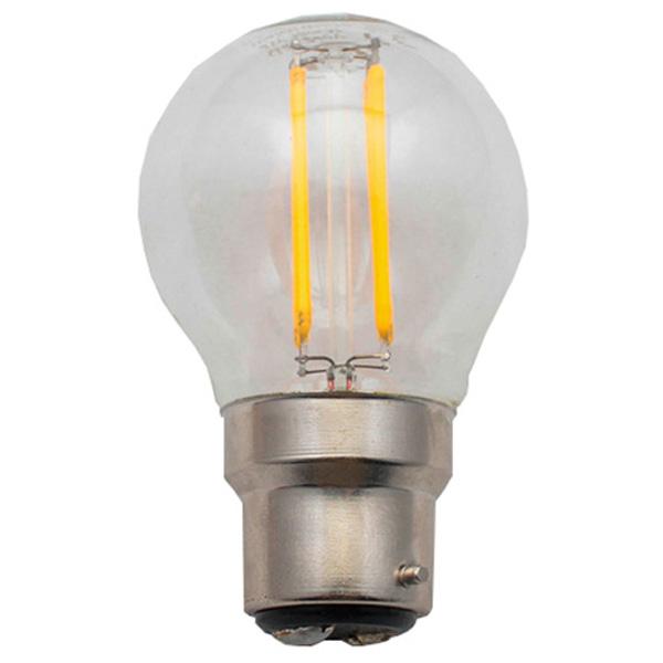 G45 LED 4-Filament Golf Ball Bulb, 4W BC/B22/B22d/Ba22d, Clear Warm White, Blister Packed