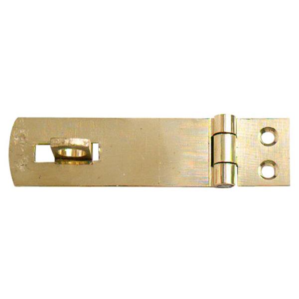 Safety Hasp & Staple, Polished & Lacquered Brass 100mm