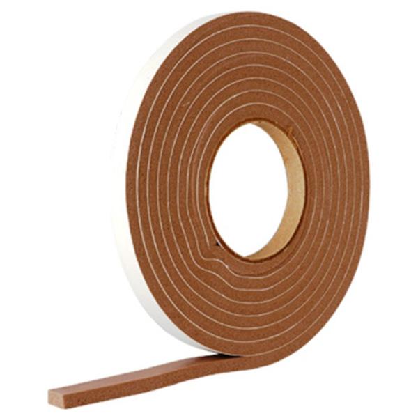 Door & Window Draught Excluder Weatherstrip, Self Adhesive High Density Rubber Foam, Brown x 10 Metres (Pack of 2 x 5 Metre)