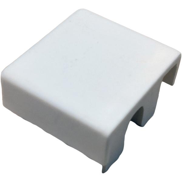 End Stop Caps for Electrical Cable Trunking Conduit, White PVC 16mm x 16mm (2 Pack)