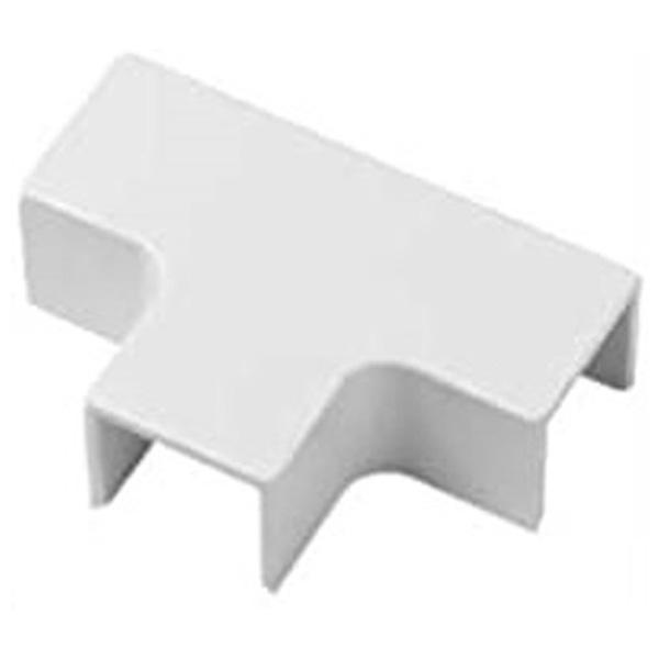 Flat Tee Channel Connector for Electrical Cable Trunking Conduit, White PVC 25mm x 16mm