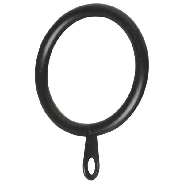 Fixed Eye Curtain Pole Rings, Black Metal, Inner Dimension 50mm (10 Pack)