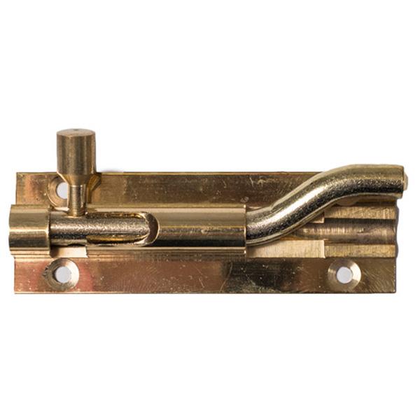 Swan Neck Door Bolt, Brass 75mm