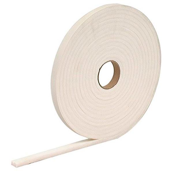 Door & Window Draught Excluder Weatherstrip, Self Adhesive Extra Thick, High Density EVA Foam, White 1 x 4 Metres