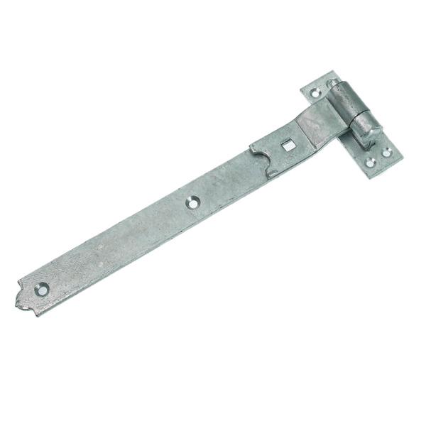 Heavy Duty Cranked Hook & Band Gate Hinge, Galvanised 250 x 38 x 4mm with 13mm Diameter Pin