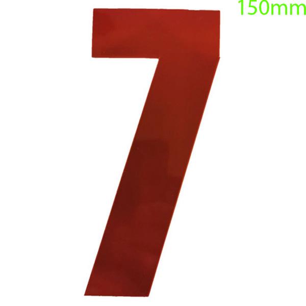 Red High Visibility Reflective Self Adhesive Vinyl Numeral, 150mm Number 7