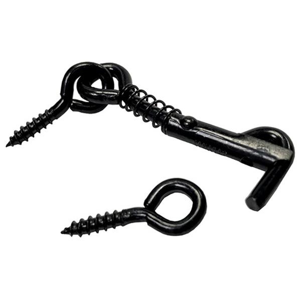 Safety Gate Hooks & Eyes, Black 63mm (2 Pack)