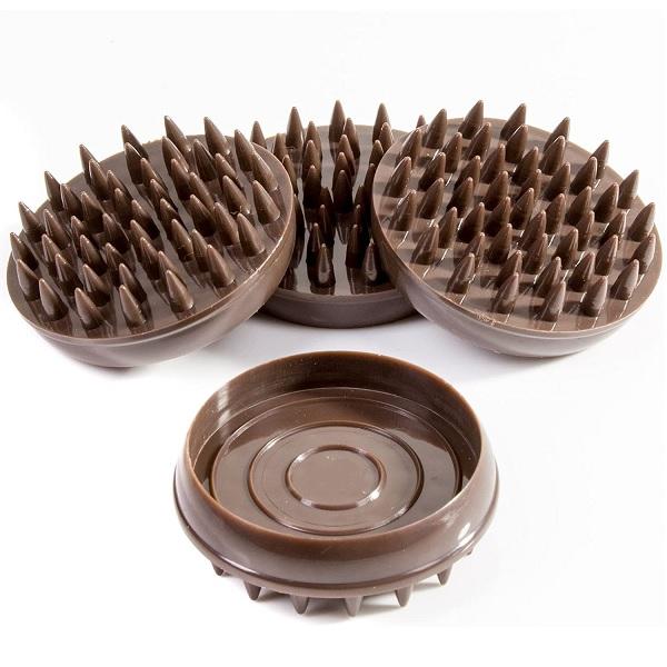 Castor Cups Small 50mm (2") Brown Spiked Carpet Friendly (4 Pack)