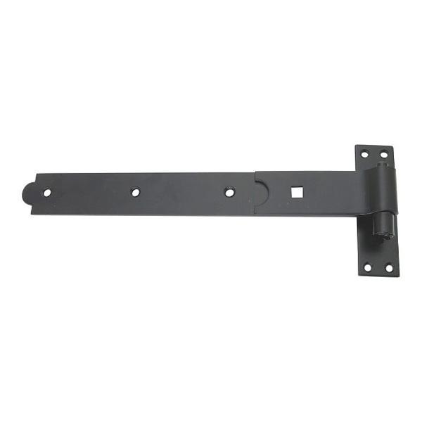 Heavy Duty Flat Hook & Band Gate Hinge, Black Epoxy 350 x 45 x 4mm with 13mm Diameter Pin