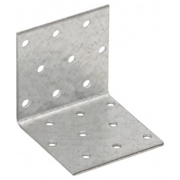 Perforated Extra Wide Angle Brackets Corner Braces, BZP 60 x 60 x 60mm (10 Pack)