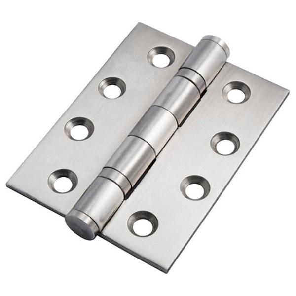 G13 Fire Door Rated Heavy Duty Steel Butt Hinges with Double Ball Bearing, Satin Stainless Steel 100 x 75mm (2 Pack)