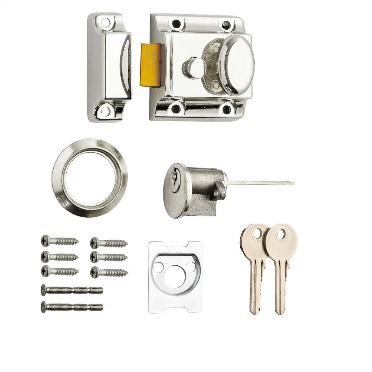 Traditional Night Latch, Chrome Plated - 40mm