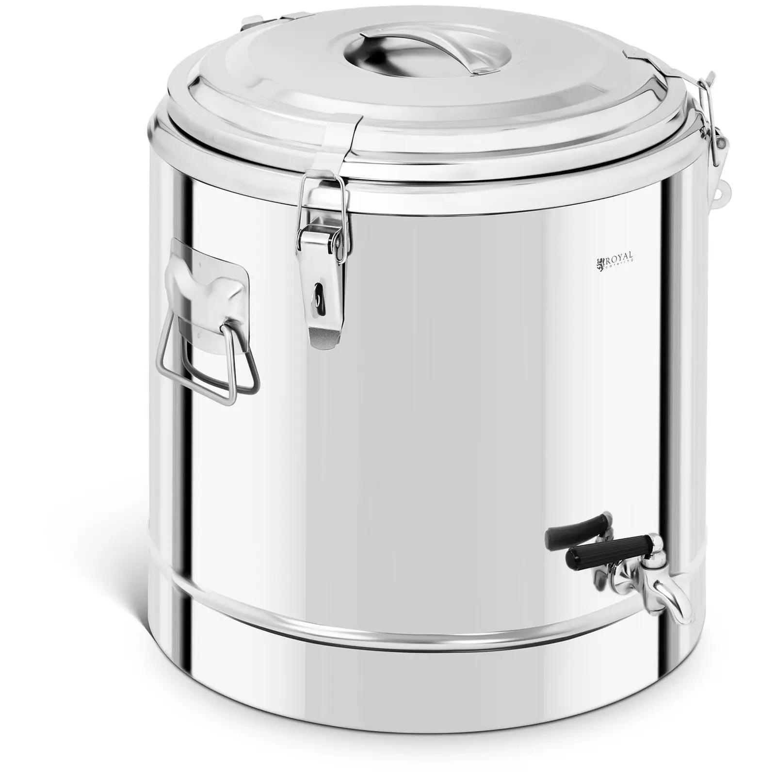 Stainless Steel Thermos Container - 35 L - With Drain Tap