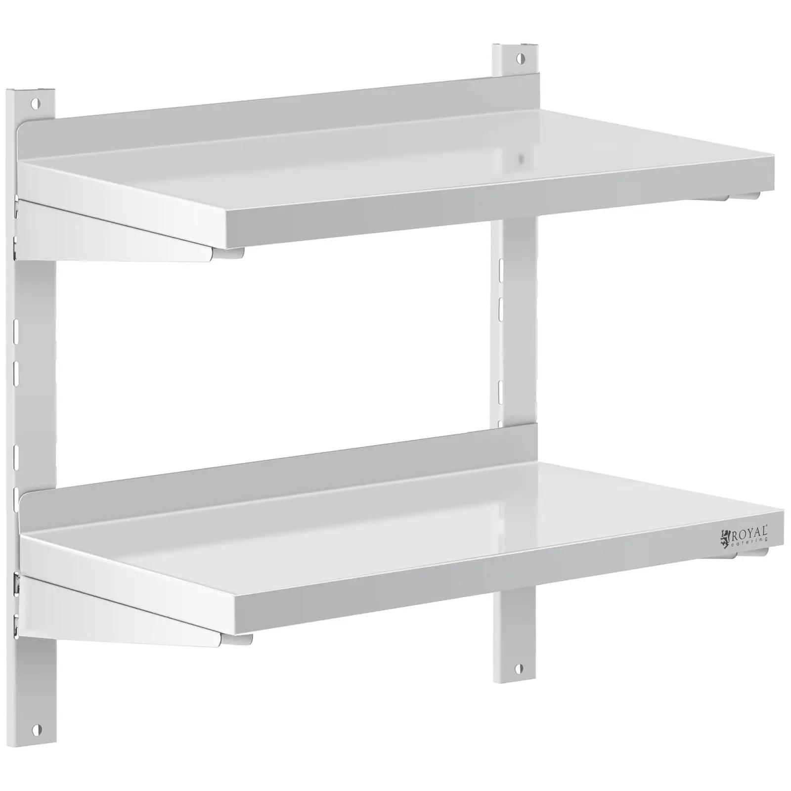 Stainless Steel Wall Shelf - 2 Shelves - 30 X 60 Cm