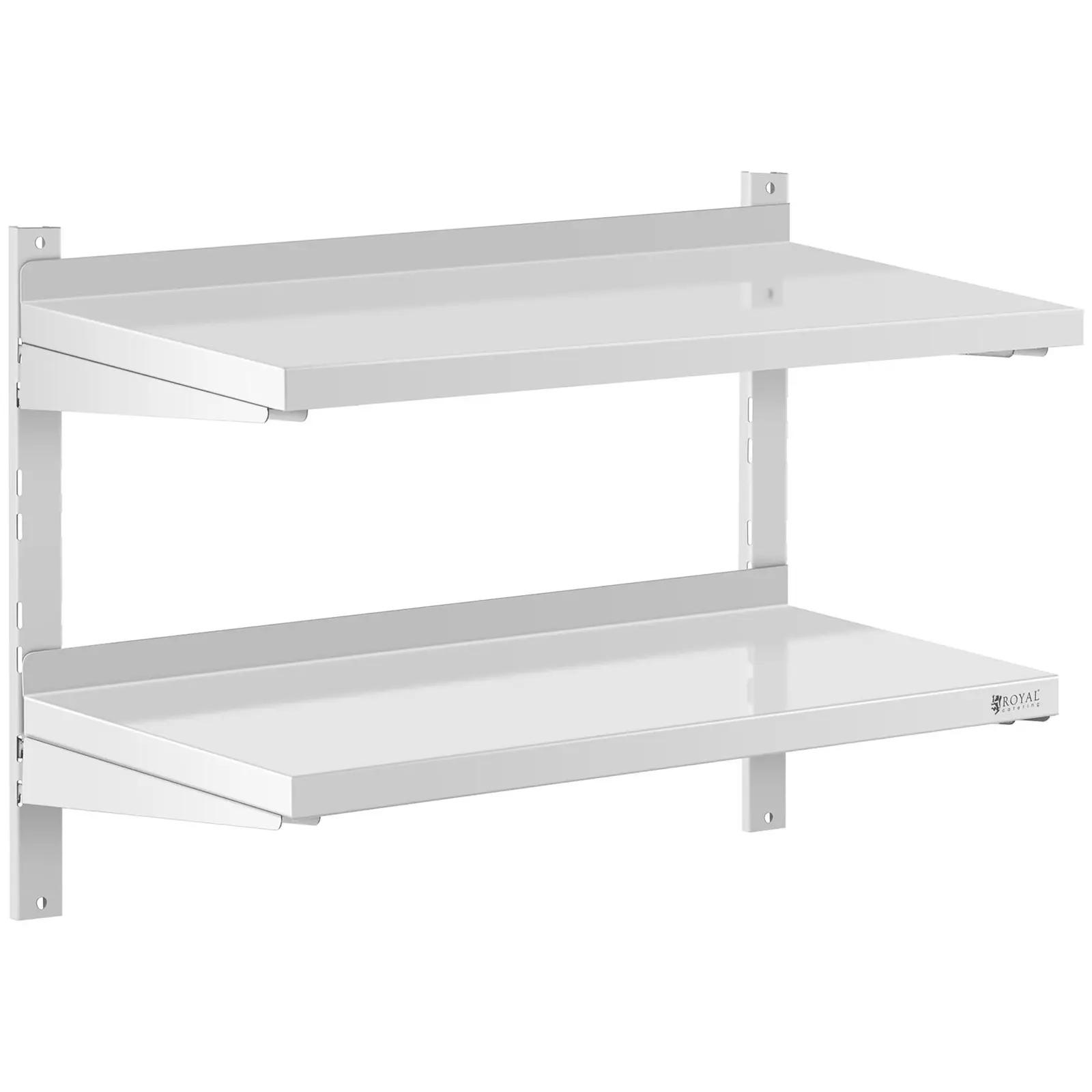 Stainless Steel Wall Shelf - 2 shelves - 40 x 80 cm