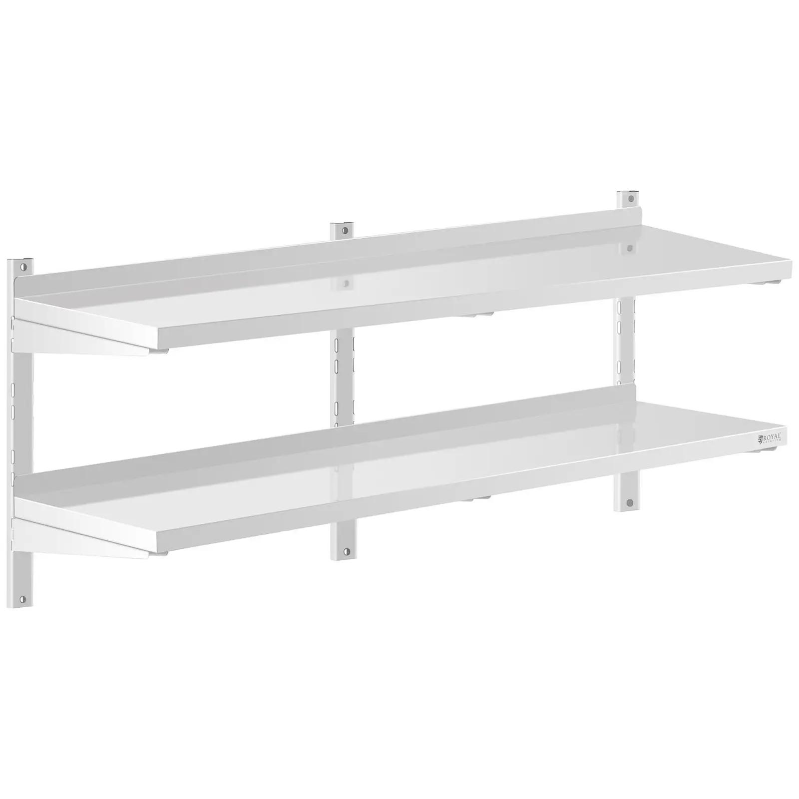 Stainless Steel Wall Shelf - 2 Shelves - 40 X 140 Cm