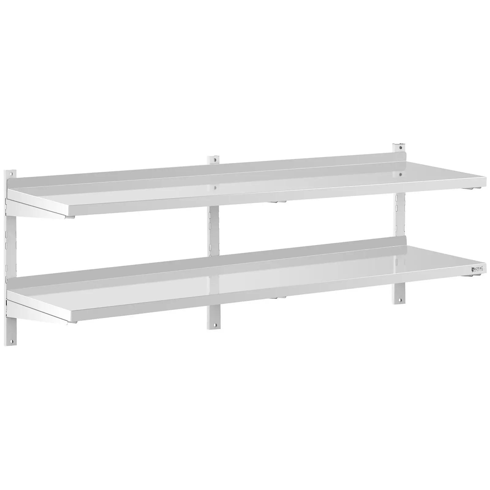 Stainless Steel Wall Shelf - 2 Shelves - 40 X 180 Cm