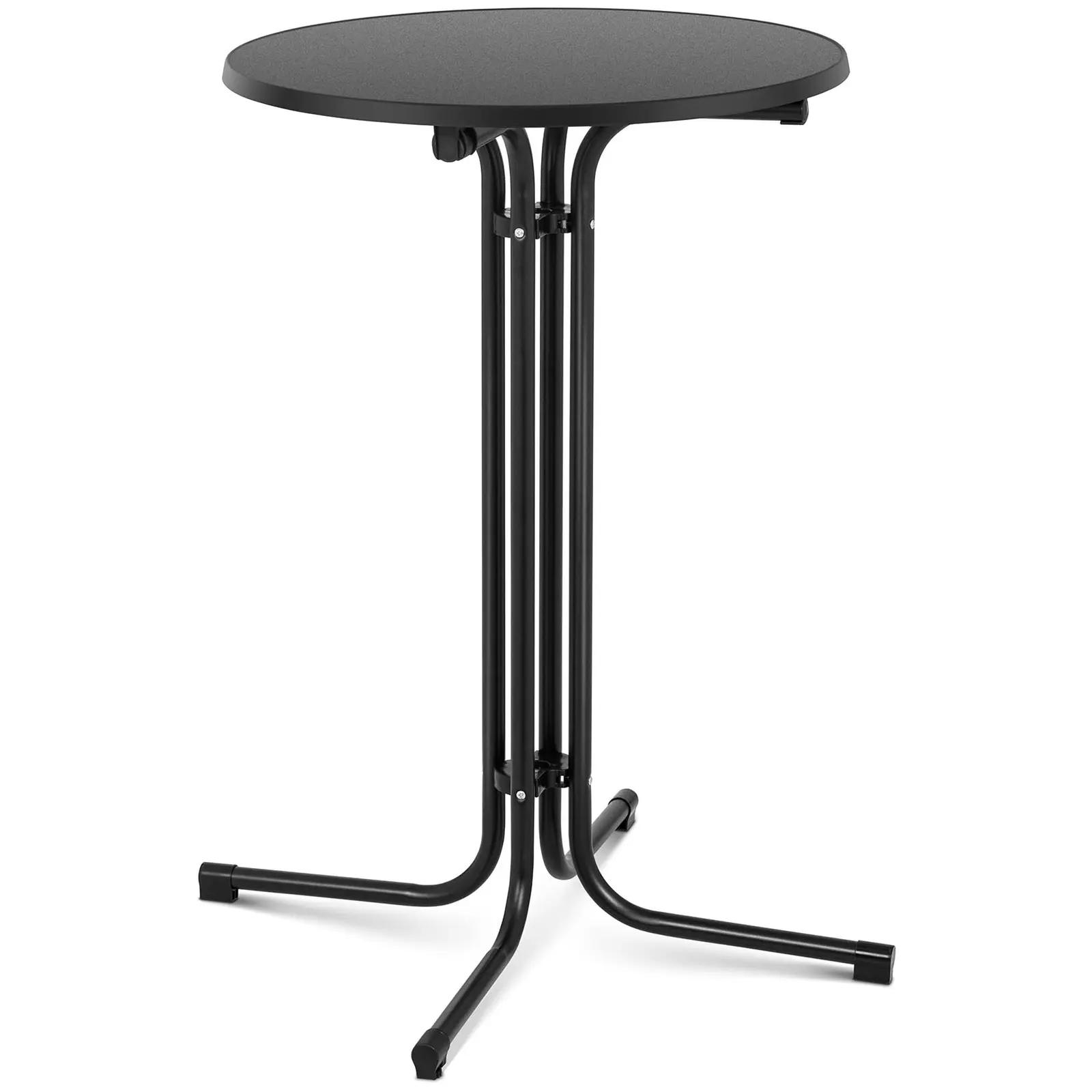 High Top Bar Table - Ø 70 Cm - Folding - Black