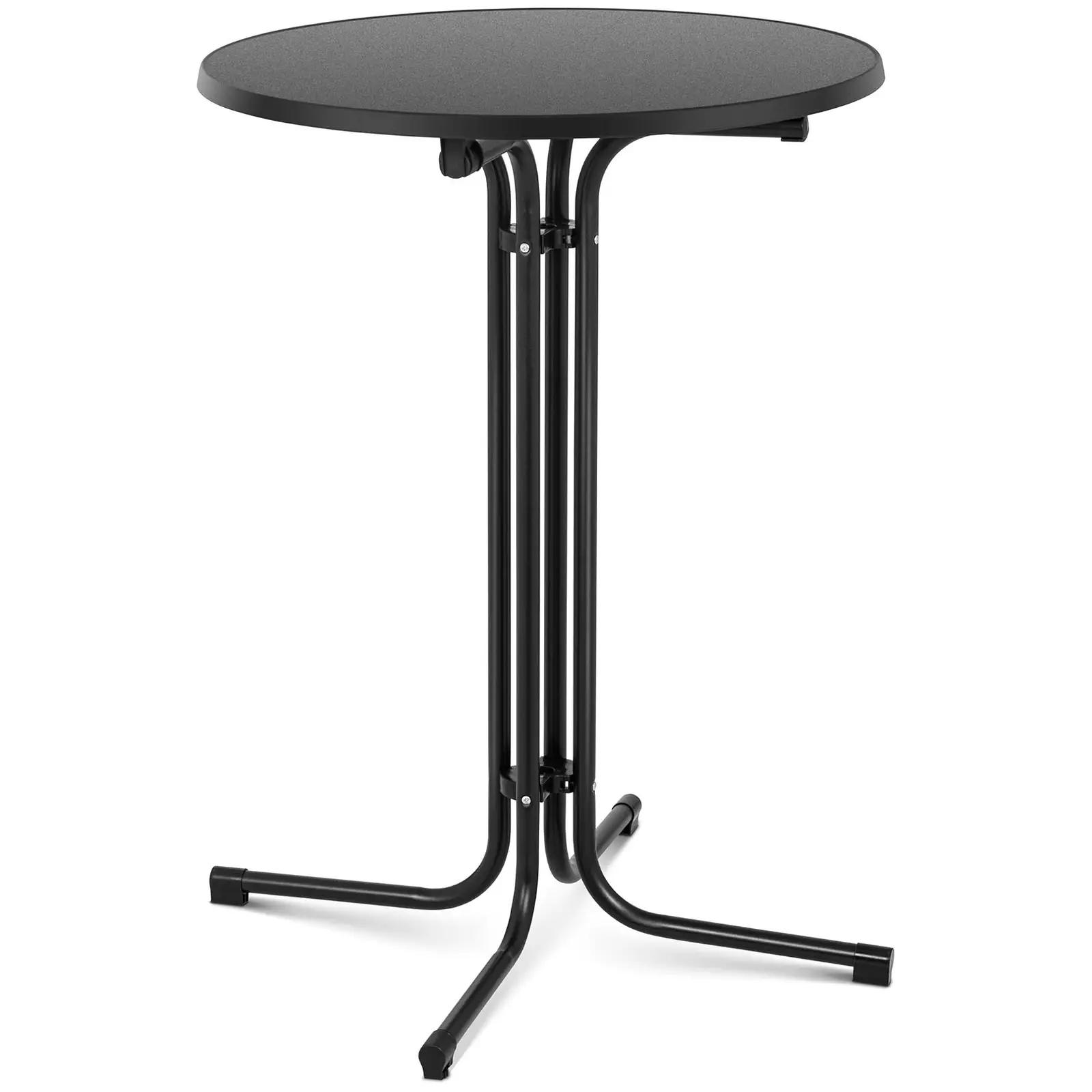 High Top Bar Table - Ø 80 Cm - Folding - Black