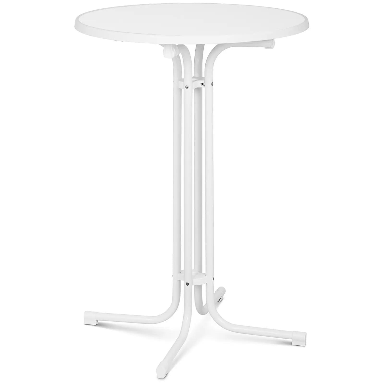 High Top Bar Table - Ø 80 Cm - Folding - White