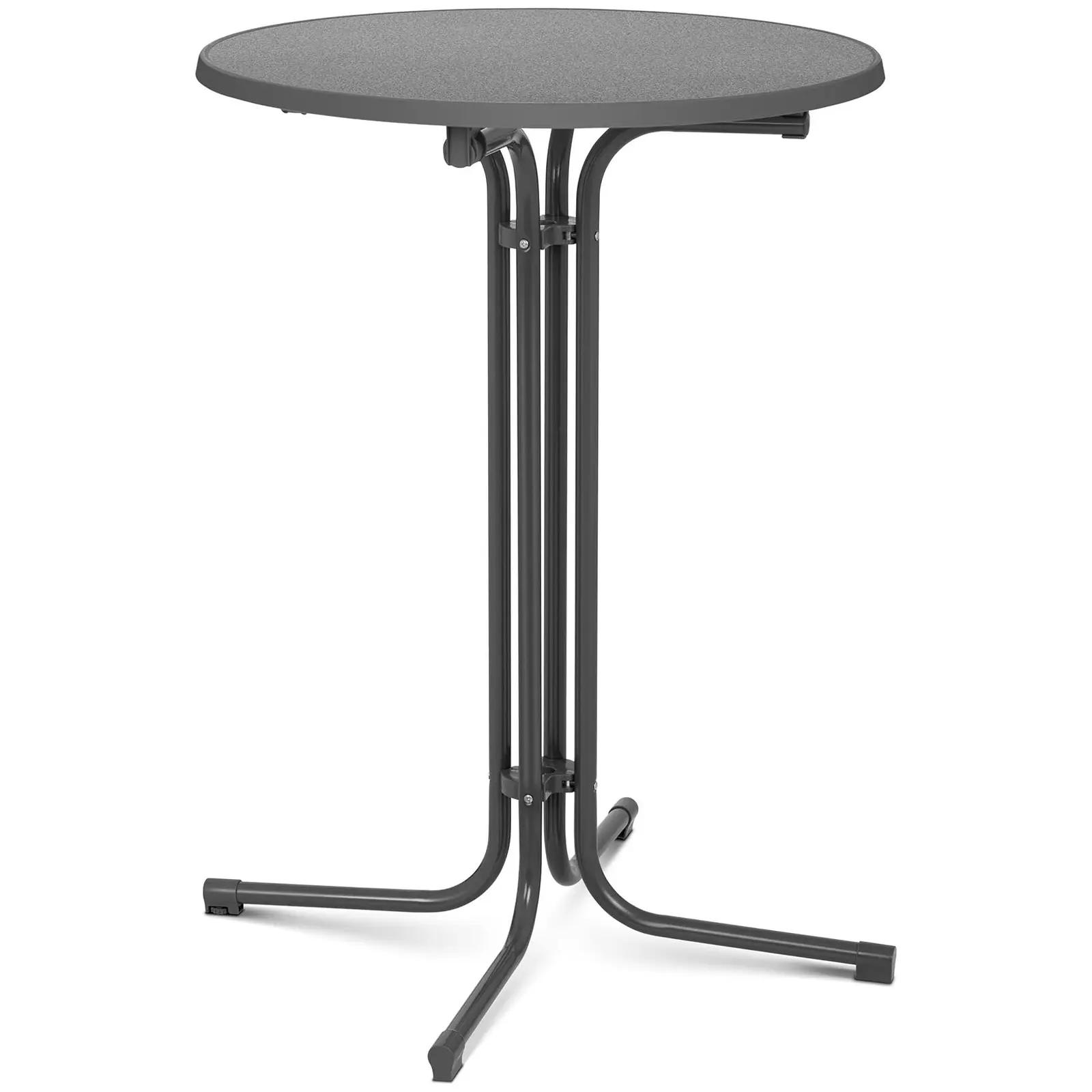 High Top Bar Table - Ø 80 cm - folding - grey