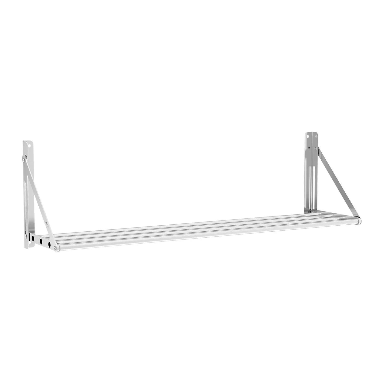 Wall Shelf - folding - tube style - 120 x 30 cm - 40 kg - stainless steel