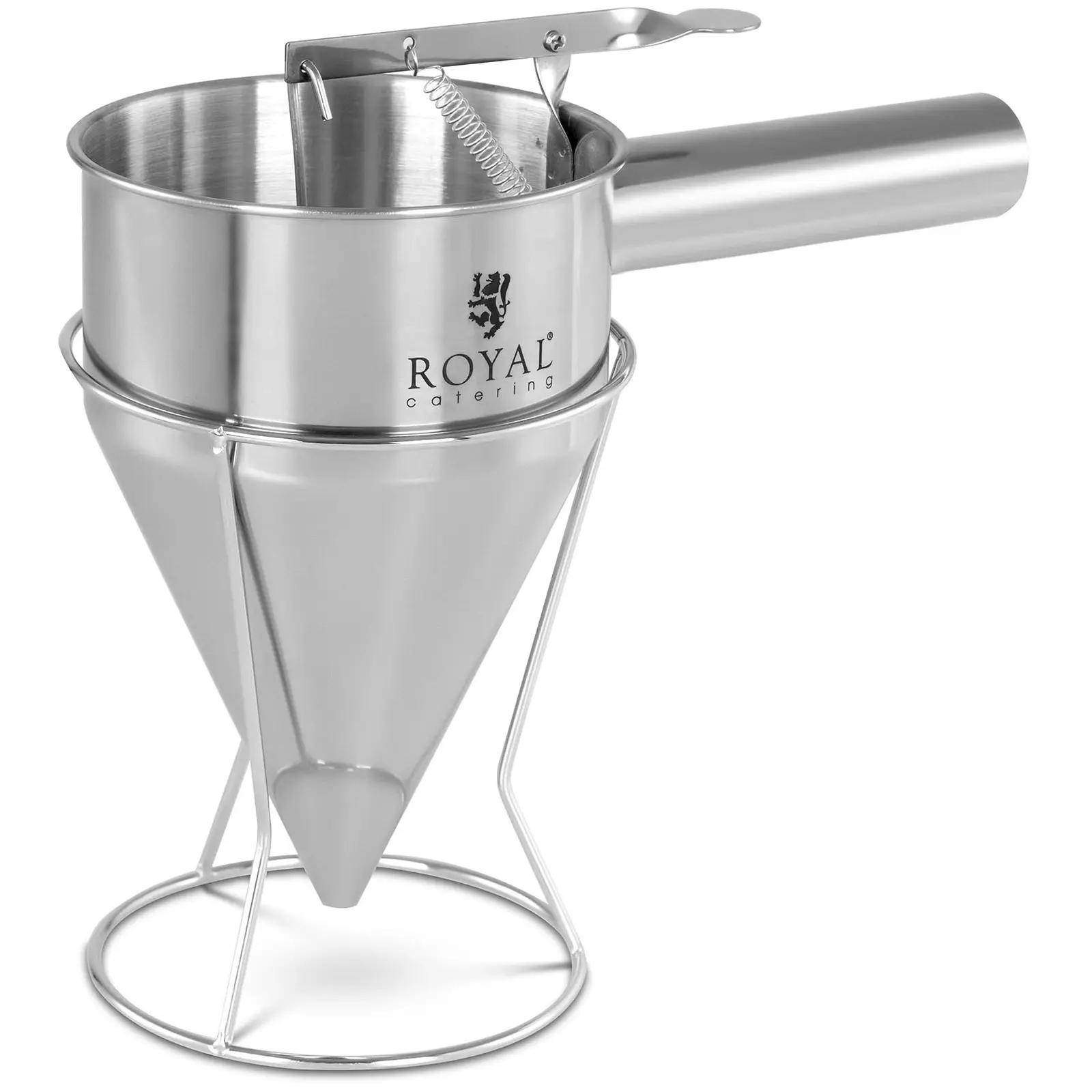 Piston Funnel - 1.2 L - Stainless steel - dispensing opening: 8 mm