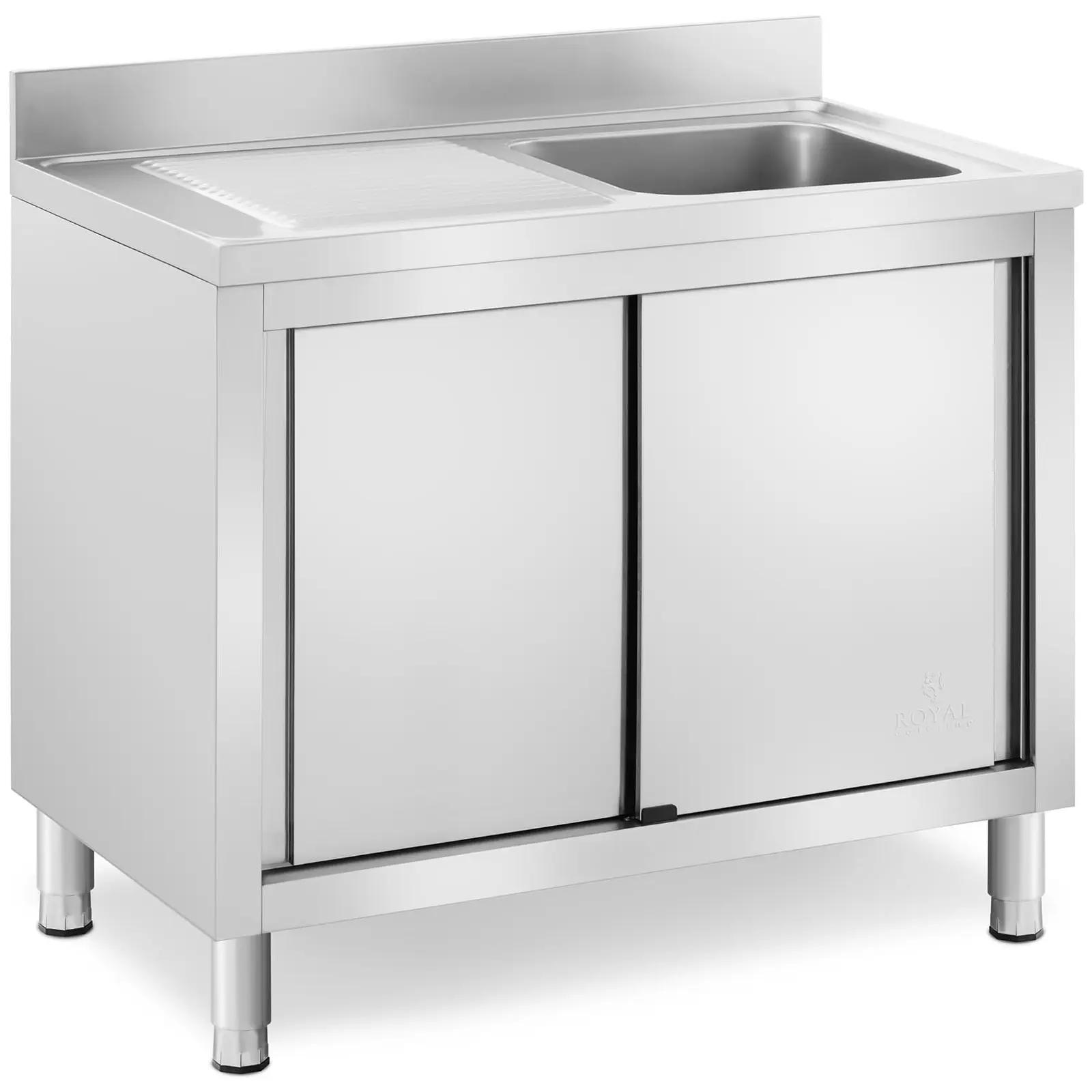 Commercial Sink Unit - 1 Basin - Royal Catering - Stainless Steel - 400 X 400 X 240 Mm