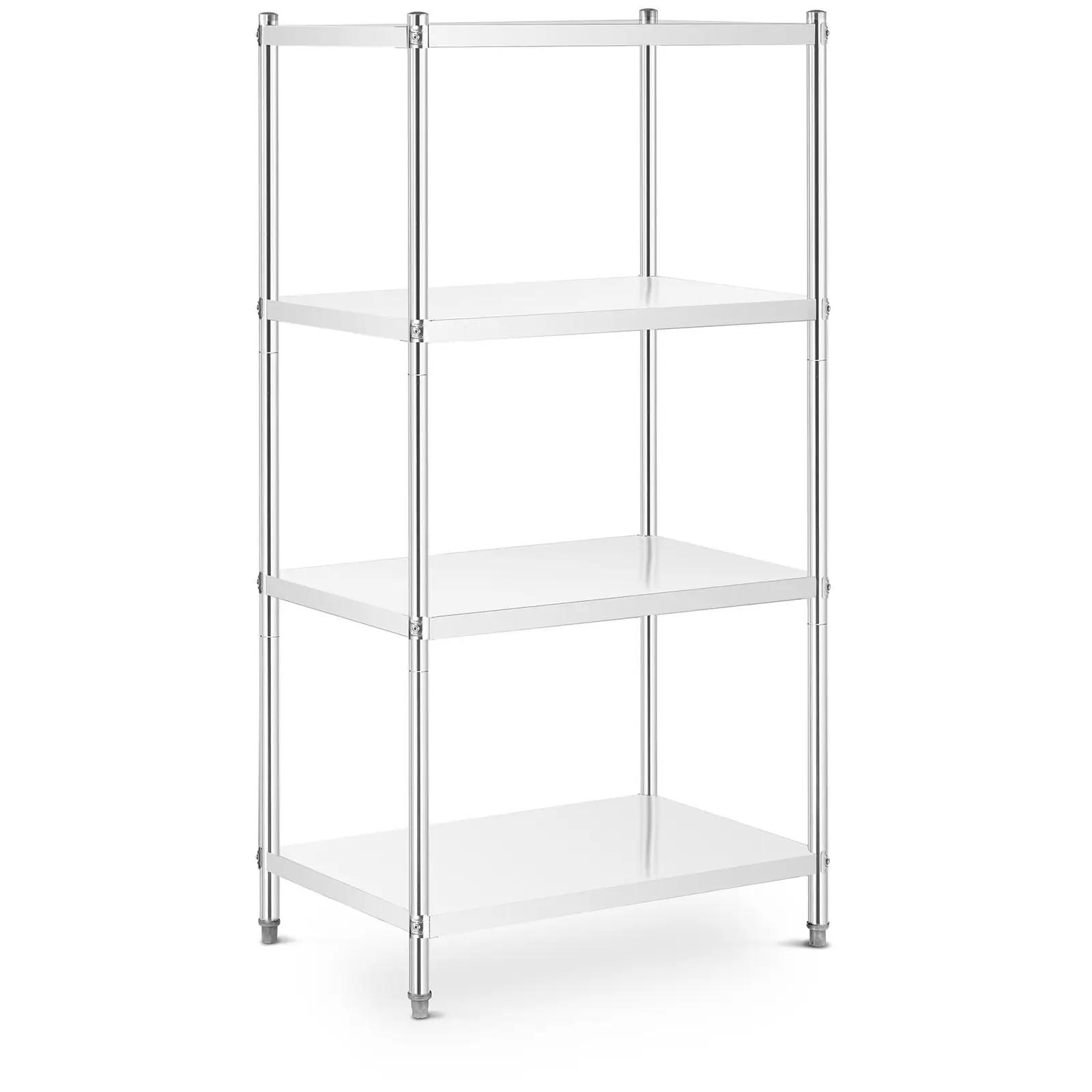 Metal Shelving Unit - 90 x 60 x 180 (LxWxH) cm - Royal Catering - 200 kg - Stainless steel